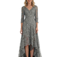 Ho-Low Lace Mother of The Bride Dresses Long V-Neck Formal Evening Dresses Women