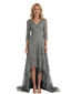 Ho-Low Lace Mother of The Bride Dresses Long V-Neck Formal Evening Dresses Women