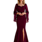 Slit Floor Length Mother of The Bride Dresses Long Chiffon Wedding Mom Dresses