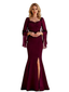 Slit Floor Length Mother of The Bride Dresses Long Chiffon Wedding Mom Dresses