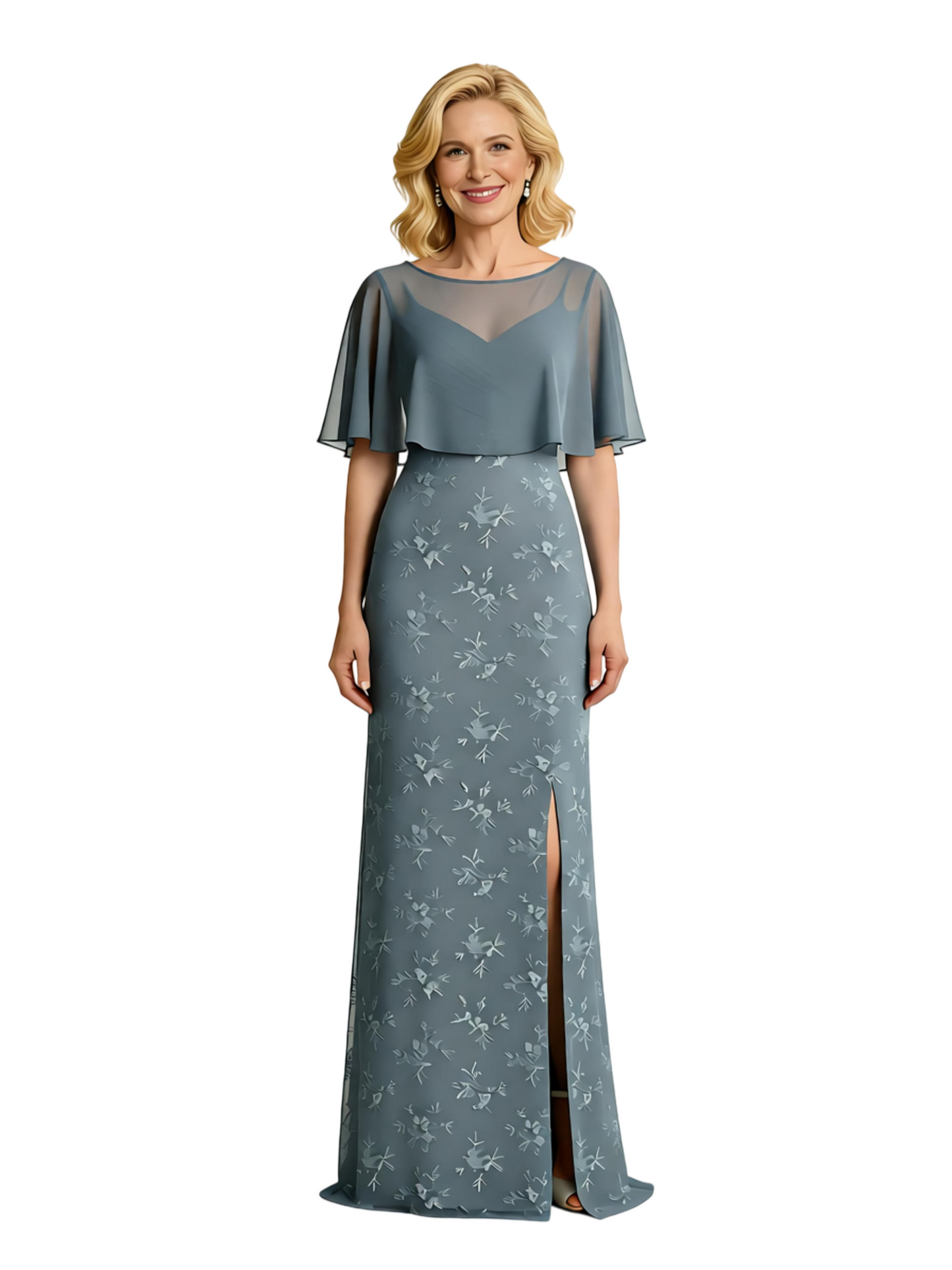 Mermaid Elegant Mother of the Bride Dresses Slit Chiffon Formal Dresses for Weddings Custom Fit