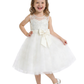 Spaghetti-Straps Flower Girl Dress with Sleeveless Lace Applique Bodice and A-Line Tulle Skirt