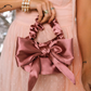 Satin Evening Clutch with Bow Cocktail Party Bag Elegant Satin Purse Wedding Bag Small Handmade Bag for Event
