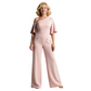 One Shoulder Jumpsuits Mother of the Bride Dresses Chiffon Formal Dresses for Weddings