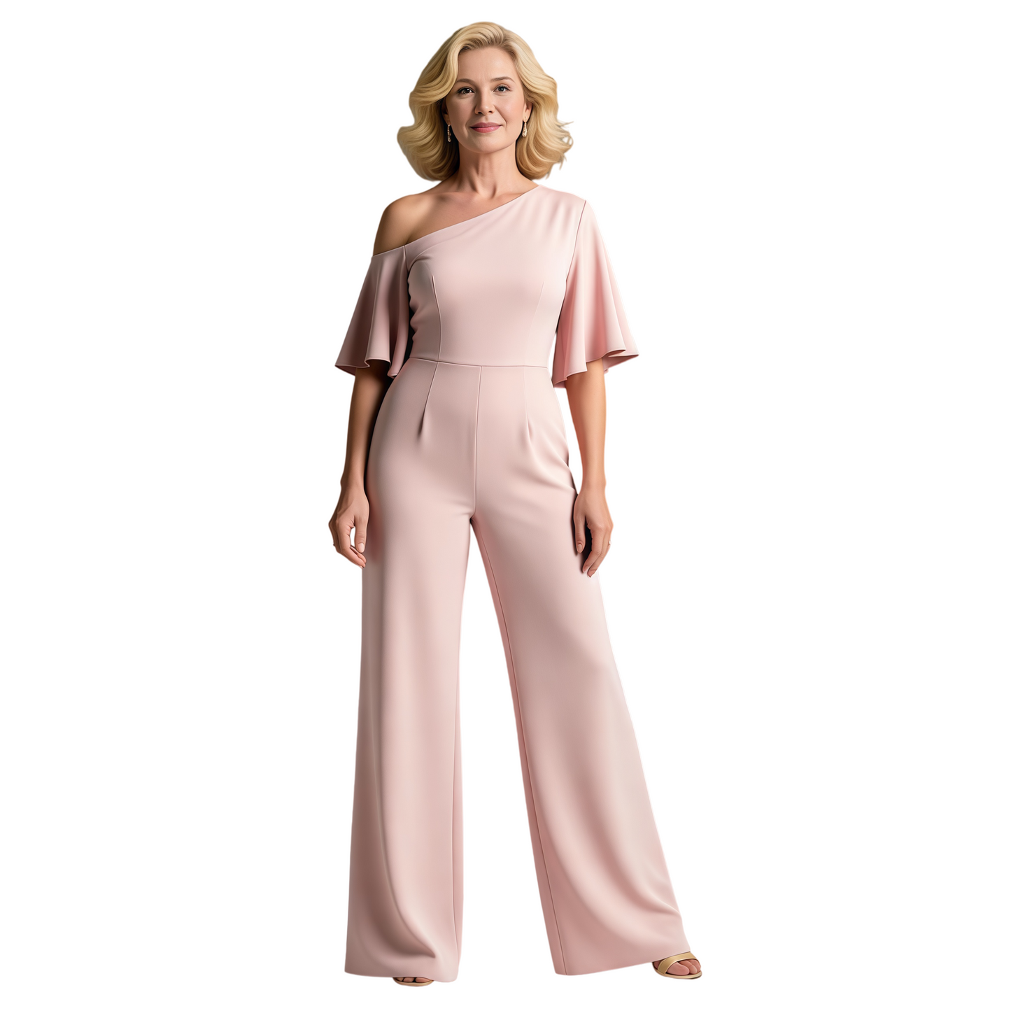 One Shoulder Jumpsuits Mother of the Bride Dresses Chiffon Formal Dresses for Weddings