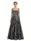 Elegant Floral Spaghetti Straps A-Line Long Formal Evening Dresses