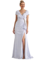 Elegant V Neck Lace Chiffon A-Line Mother of The Bride Dresses Luxe