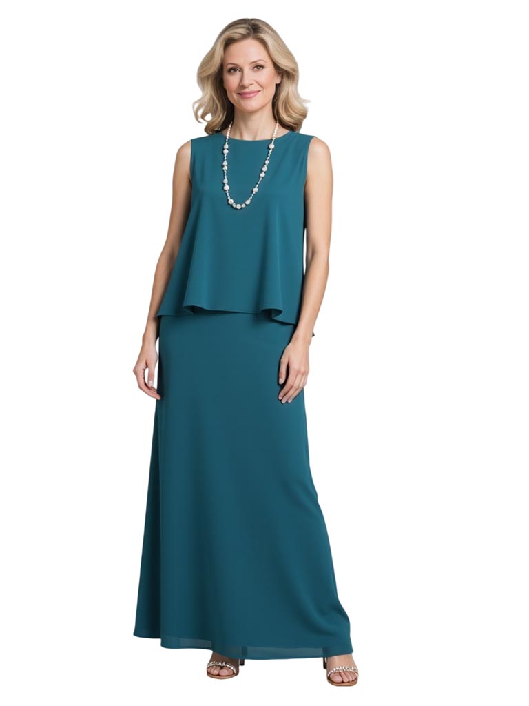 3PCS Chiffon Mother of The Bride Dresses A-line Wedding Formal Evening Gowns