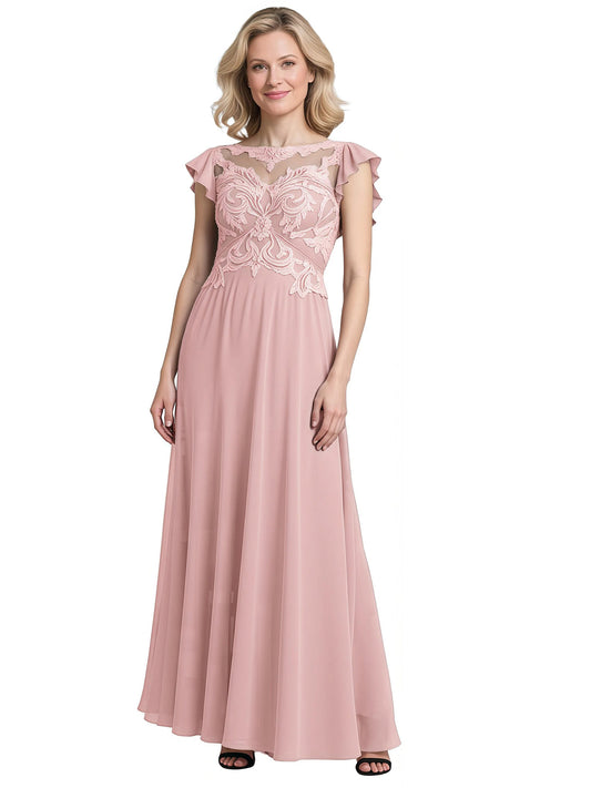 Chiffon Lace Elegant Mother of The Bride Dress Wedding Formal Gowns