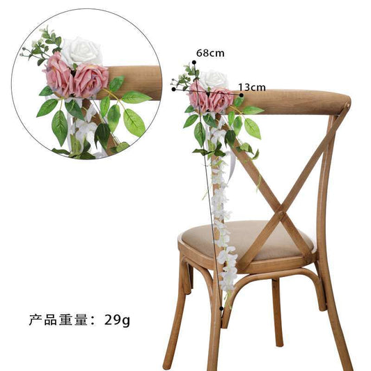 New Artificial Flower Hotel Decoration Outdoor Wedding Chair Back Flower