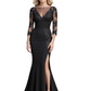 Lace Chiffon V-Neck Mother of The Bride Dress Evening Formal Gowns