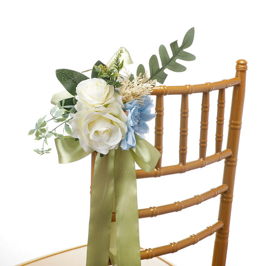 New Artificial Chair Back Flower Outdoor Wedding Banquet Decorative Flower Simulation Fresh Fake Flowers