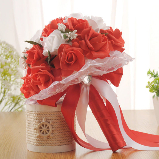 Wedding Flower For The Groom And Bride, Simulated Rose Wedding Bouquet