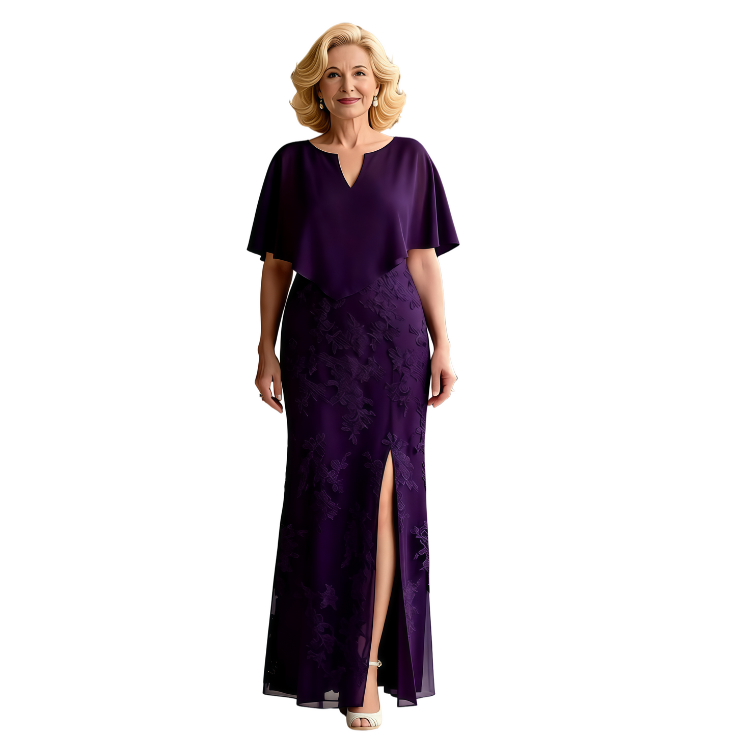 Short Sleeve Mother of the Bride Dresses Formal Dresses for Weddings A-Line Slit Cocktail Gowns