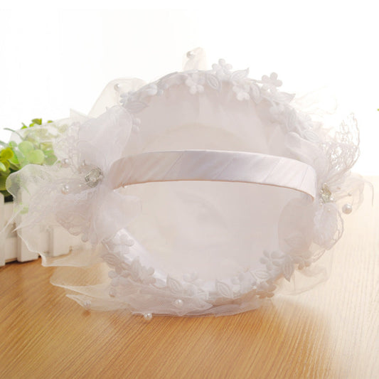 Lace Hanging Diamond Wedding Hand Basket Creative Wedding Flower Basket