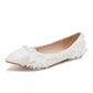 New Women's Shoes Pointed Toe Stiletto High Heels Beaded Flower Wedding Shoes
