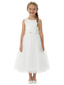 Sleeveless Round-Neck Flower Girl Gown A-Line Tulle Dress with Satin Bodice Waist Bow & Lightweight Tulle Skirt for Wedding Celebrations