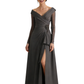 Elegant V Neck Satin A-Line Mother of The Bride Dresses Silk Gowns