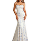 Sexy Sweetheart Mermaid Long Satin Floral Formal Dresses For Women