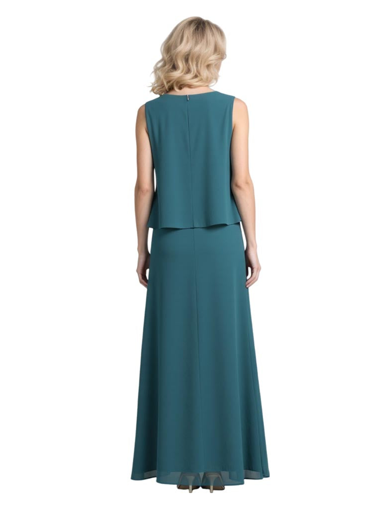 3PCS Chiffon Mother of The Bride Dresses A-line Wedding Formal Evening Gowns