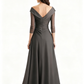 Elegant V Neck Satin A-Line Mother of The Bride Dresses Silk Gowns