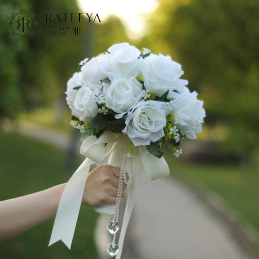 Wedding Flower For The Groom And Bride, Simulated Rose Wedding Bouquet