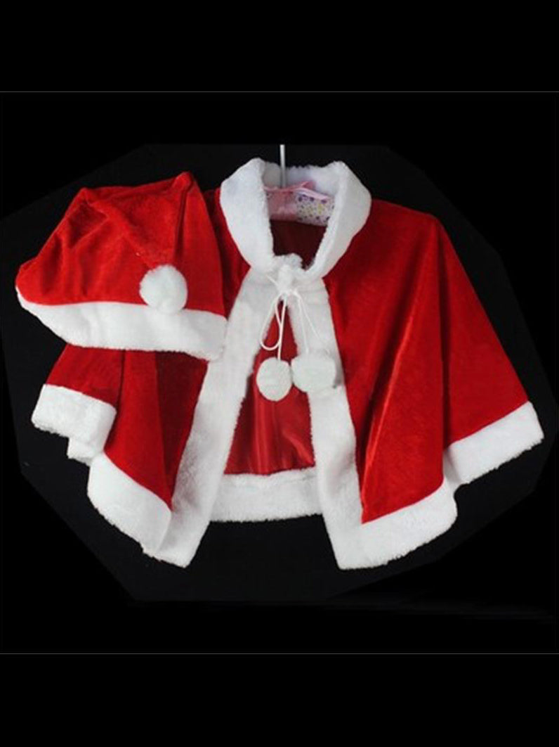 Christmas Velvet Shawl Cloak Cape Mrs Santa Claus Cape Robe Halloween Costume Red