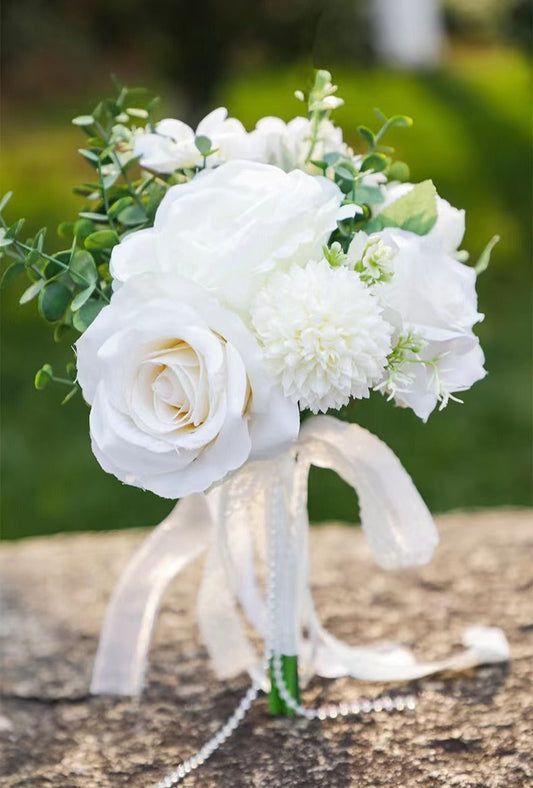 Wedding Flower For The Groom And Bride, Simulated Rose Wedding Bouquet