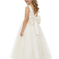 Cute Flower Girl Dress V-Neck A-Line Tulle Sleeveless Flowy Formal Event Gown