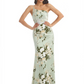 Elegant One Shoulder Mermaid Long Satin Floral Formal Dresses For Women
