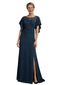Elegant Jewel Chiffon Formal Dresses Mermaid Mother of The Bride Gowns