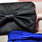 Satin zippered pouch with bow Evening Bag Fanny Pack Cell Phone Purse Small