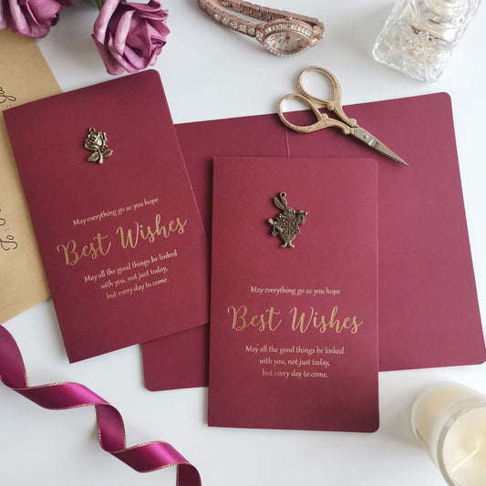 Bronze Bronzing Burgundy Greeting Card