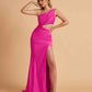 Sexy One-Shoulder Waist Cutout With High Split Floor-Length Bridesmaid Dresses