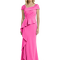 A-Line Satin Cap Sleeves Mother of the Brides Dresses Floor Length For Wedding