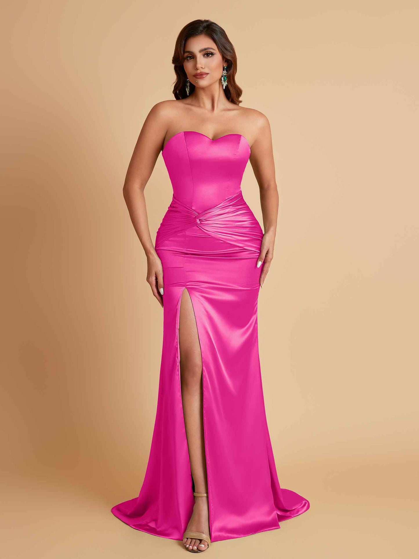 Sexy Soft Satin Mermaid Sweetheart Floor-Length Mermaid Bridesmaid Dresses