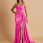 Sexy Soft Satin V-neck Spaghetti Strap Side-Slit Mermaid Bridesmaid Dresses