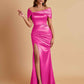 Elegant Soft Satin Off-the-shoulder Side-Slit Mermaid Bridesmaid Dresses
