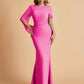 Elegant Mermaid Chiffon Half Sleeves Jewel Mother of the Brides Dresses Online