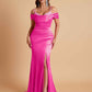 Elegant Soft Satin Mermaid Spaghetti Straps Floor-Length Mermaid Bridesmaid Dresses