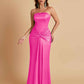 Sexy Soft Satin Mermaid Strapless Floor-Length Mermaid Bridesmaid Dresses