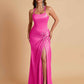 Gorgeous Square Criss Cross Soft Satin Side Slit Floor-Length Mermaid Bridesmaid Dresses
