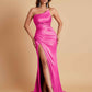 Gorgeous Strapless Soft Satin Side Slit Floor-Length Mermaid Bridesmaid Dresses
