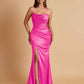 Sexy Soft Satin Mermaid Side Slit Floor-Length Mermaid Bridesmaid Dresses