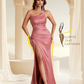 Gorgeous Strapless Soft Satin Side Slit Floor-Length Mermaid Bridesmaid Dresses