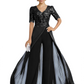 V-Neck Chiffon Mother of the Brides Jumpsuits Dresses Floor Length A-Line Lace