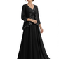 Plus Size A-line Chiffon 3/4 Sleeves Mother of the Brides Dresses Long Jacket Dress