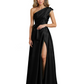 Wedding Mother of the Bride Dress One Shoulder and High Slit Formal Dresses