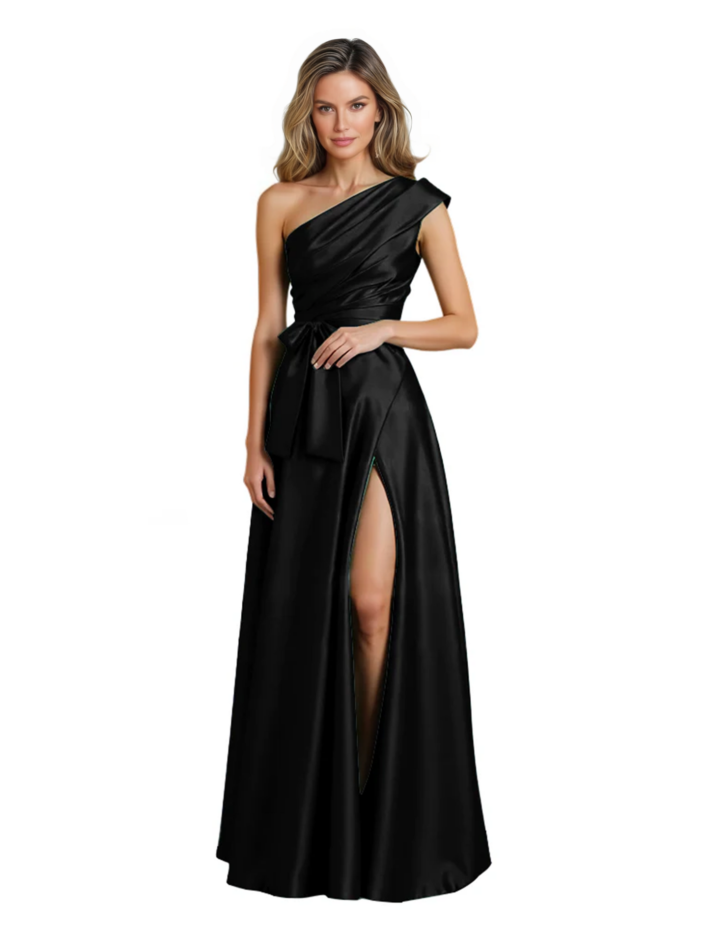 Wedding Mother of the Bride Dress One Shoulder and High Slit Formal Dresses