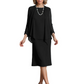 3 PCS Knee-Length Mother of Bride Dresses Prom Dress Evening Dress with Sheer Sleeves and Jacket
